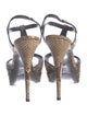 Yves Saint Laurent Snakeskin Animal Print T-Strap Sandals