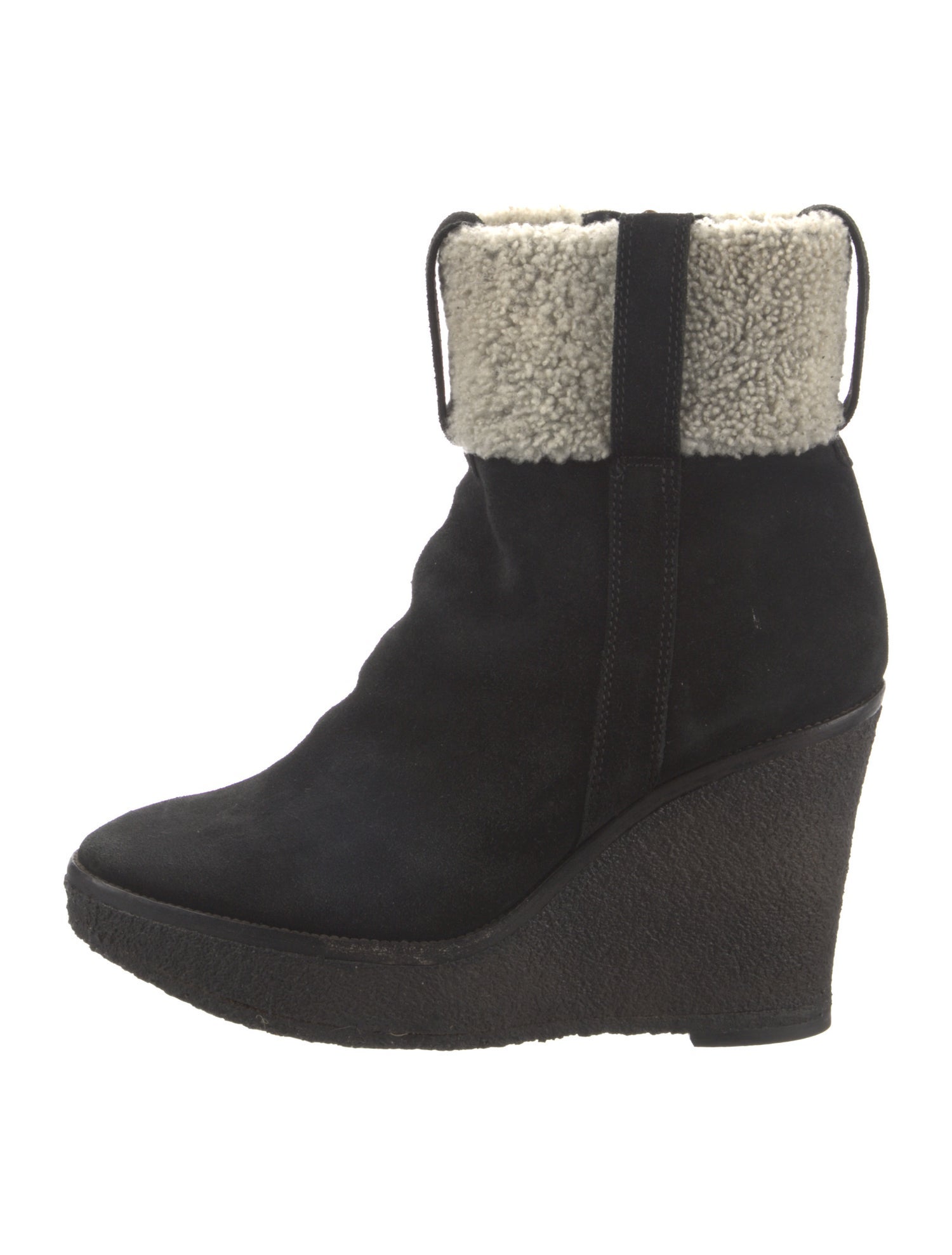 Yves Saint Laurent Suede Colorblock Pattern Boots