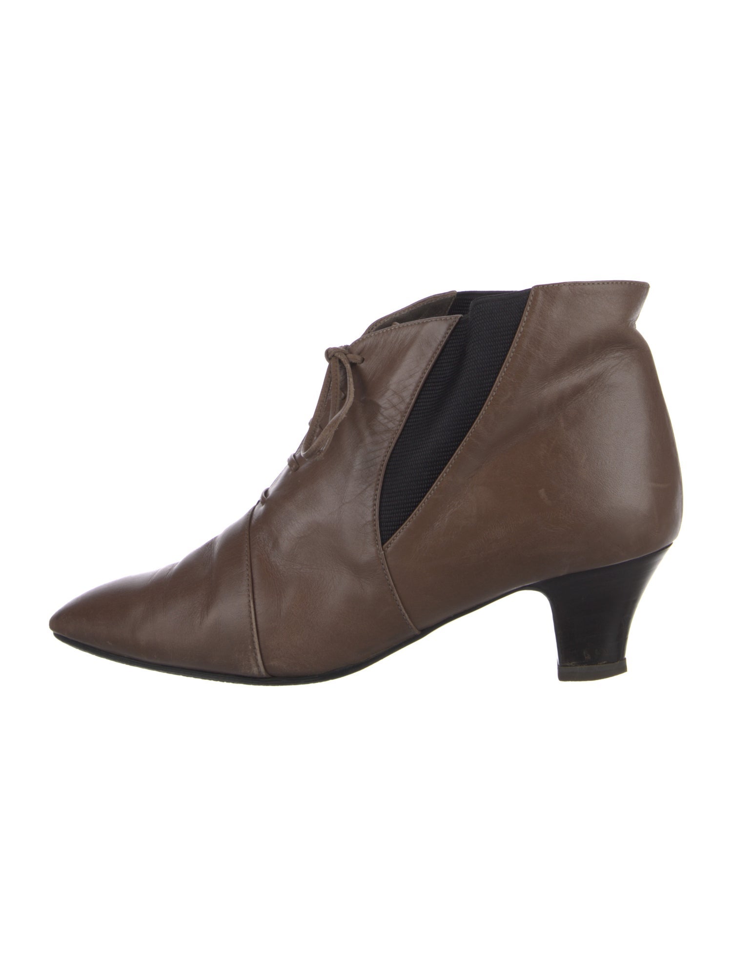 Yves Saint Laurent Leather Lace-Up Boots