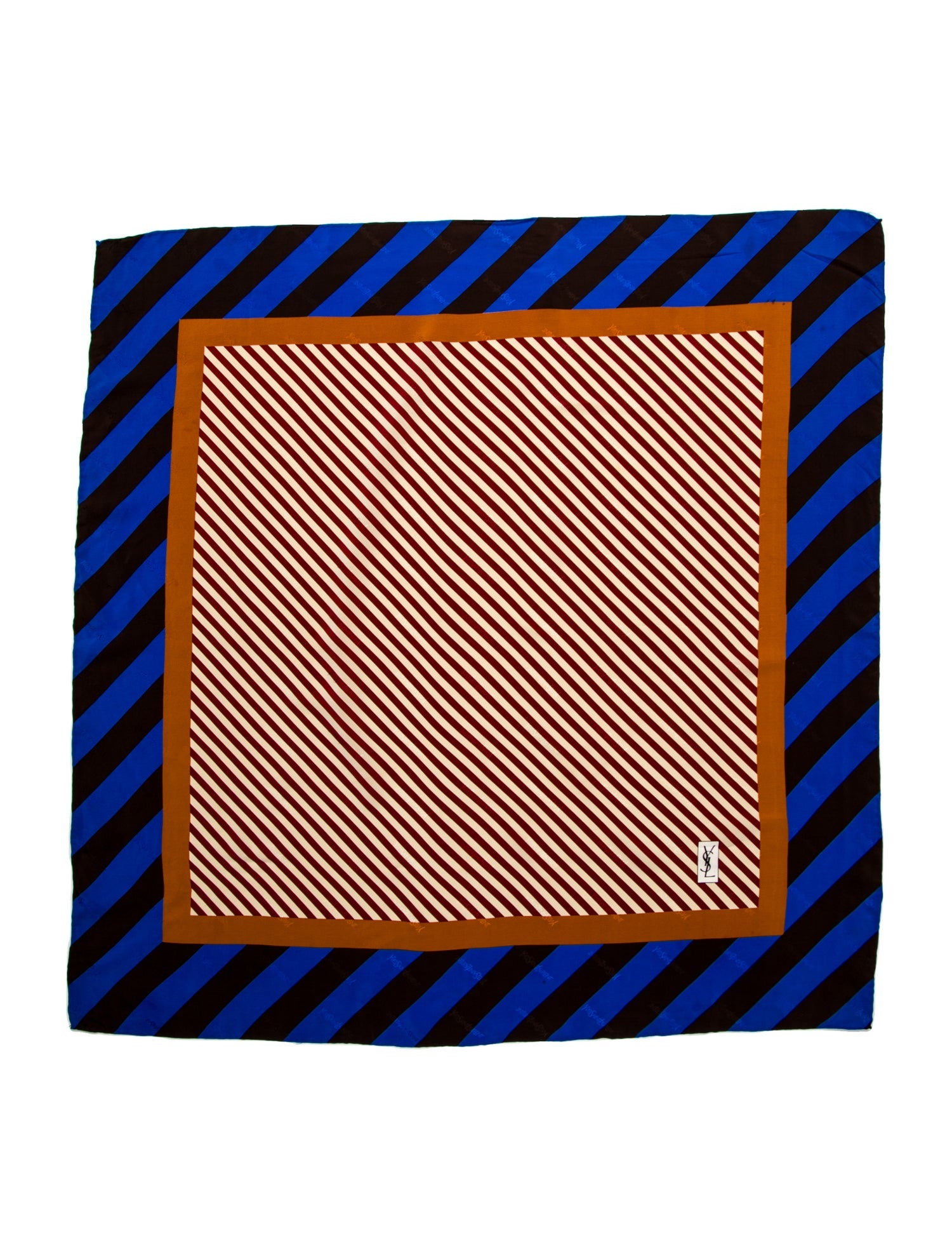 Yves Saint Laurent Silk Striped Scarf