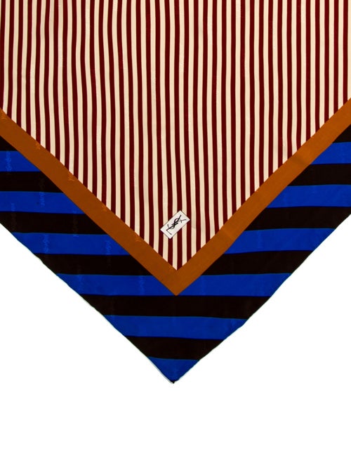 Yves Saint Laurent Silk Striped Scarf