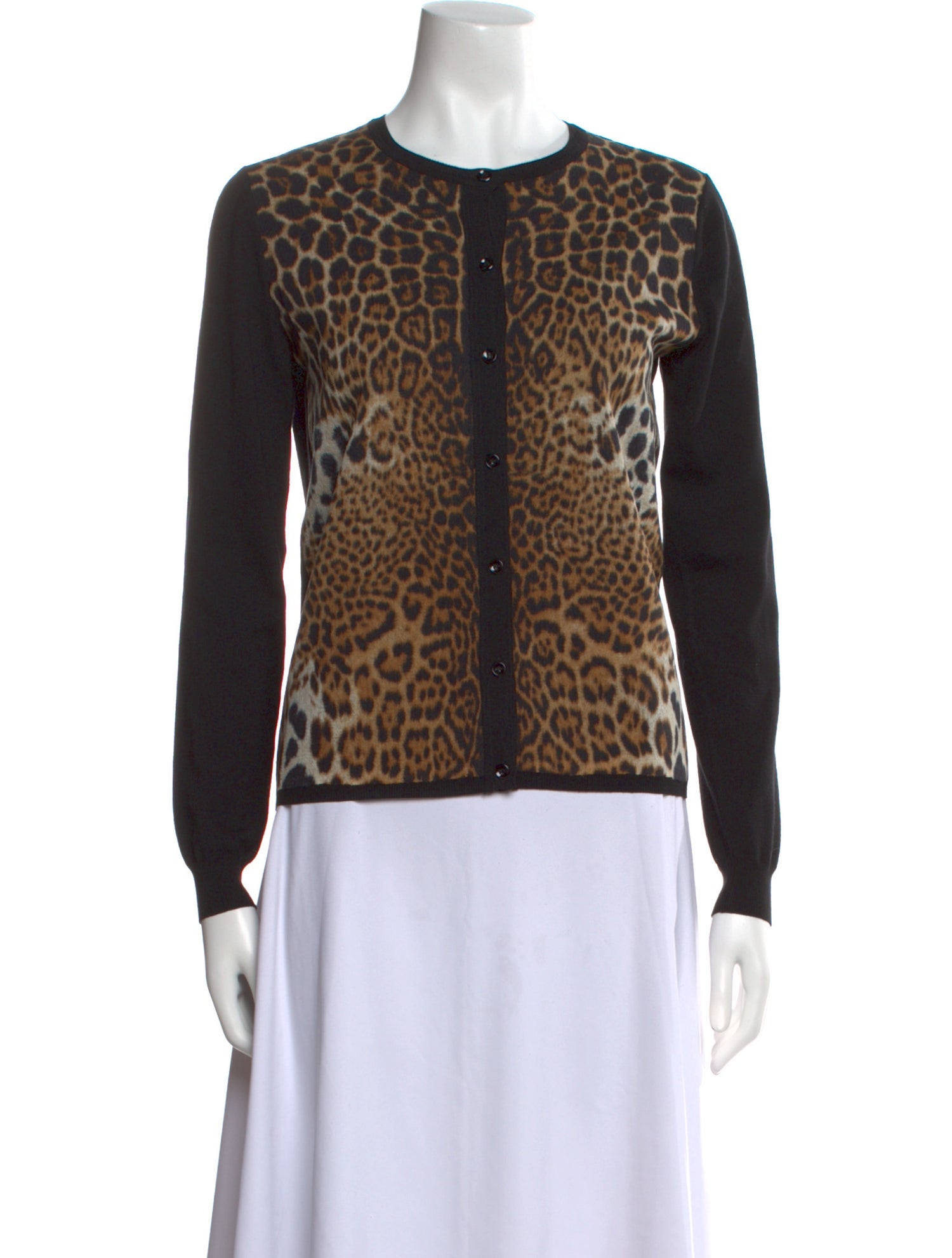 Yves Saint Laurent Virgin Wool Animal Print Top
