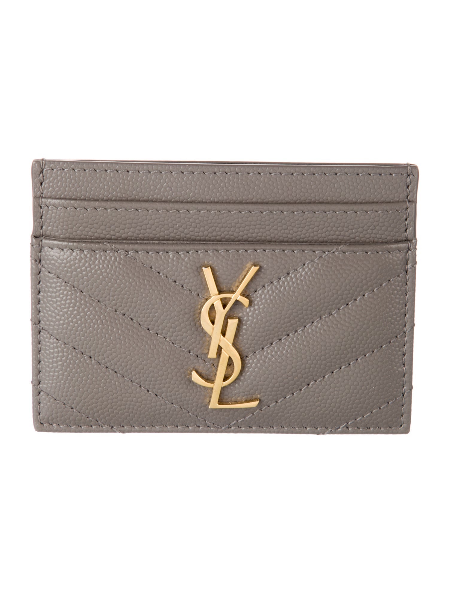 Yves Saint Laurent Chevron Leather Card Holder