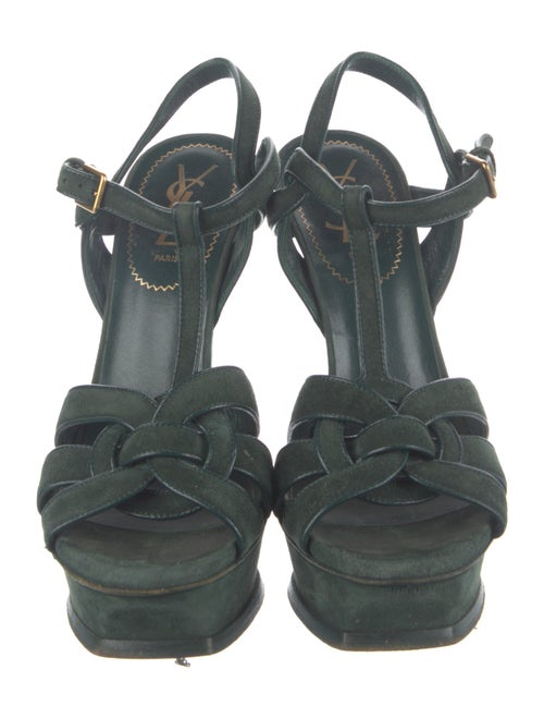 Yves Saint Laurent Suede T-Strap Sandals