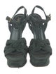 Yves Saint Laurent Suede T-Strap Sandals