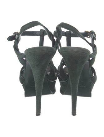 Yves Saint Laurent Suede T-Strap Sandals