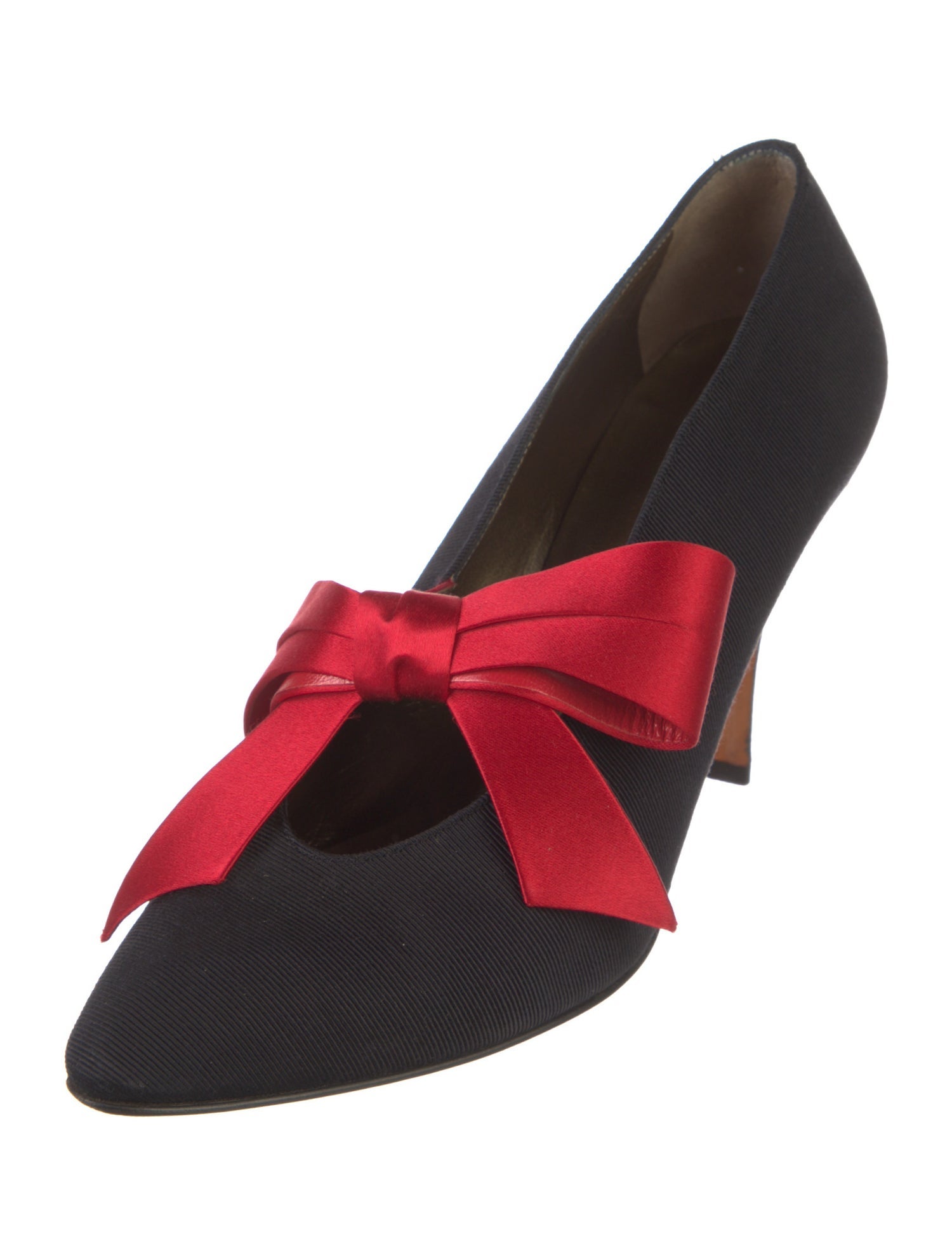 Yves Saint Laurent Satin Bow Accents Pumps