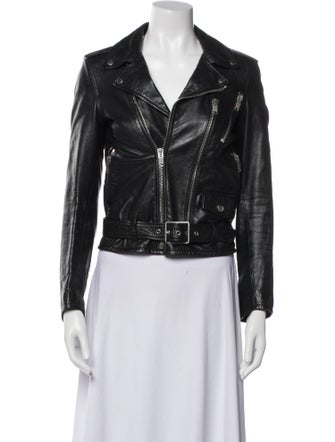 Saint Laurent Leather Fur Jacket