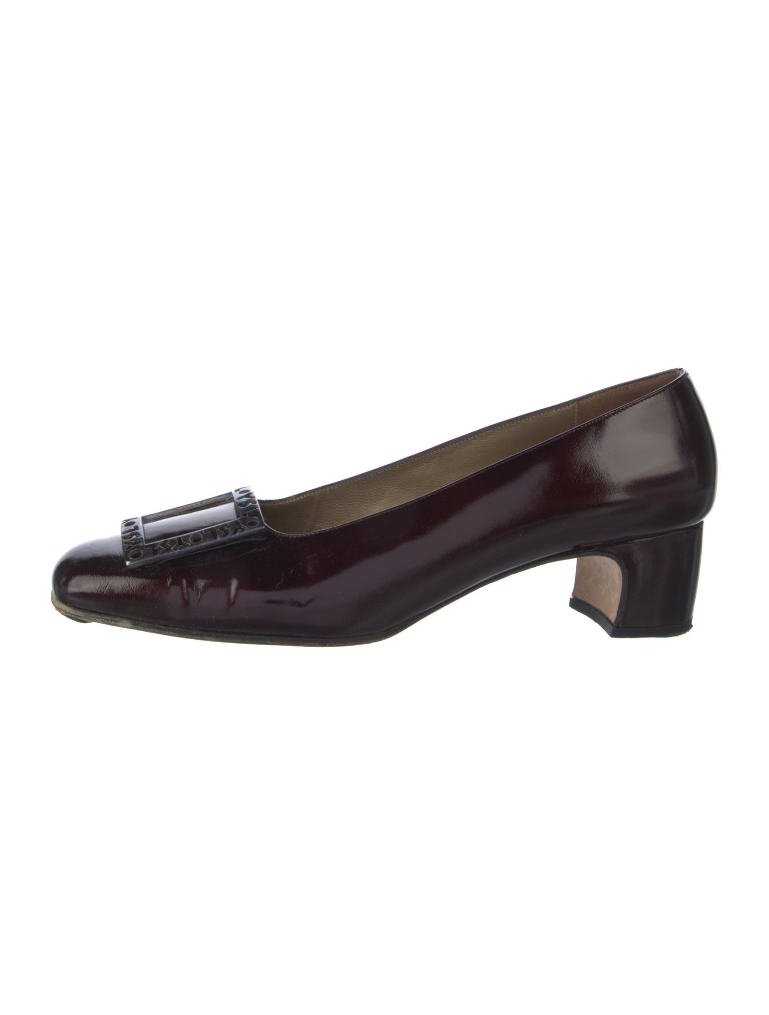 Yves Saint Laurent Patent Leather Cutout Accent Pumps