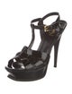 Saint Laurent Patent Leather T-Strap Sandals