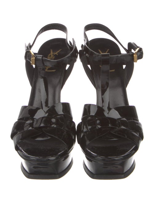 Saint Laurent Patent Leather T-Strap Sandals
