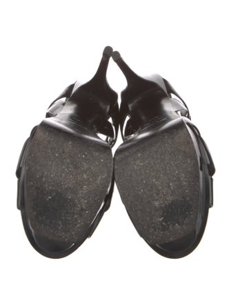 Saint Laurent Patent Leather T-Strap Sandals