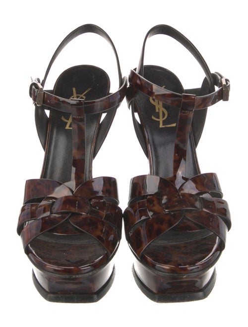 Saint Laurent Patent Leather T-Strap Sandals