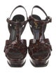 Saint Laurent Patent Leather T-Strap Sandals