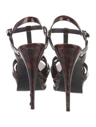 Saint Laurent Patent Leather T-Strap Sandals