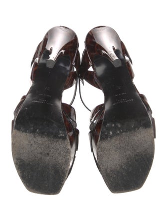 Saint Laurent Patent Leather T-Strap Sandals