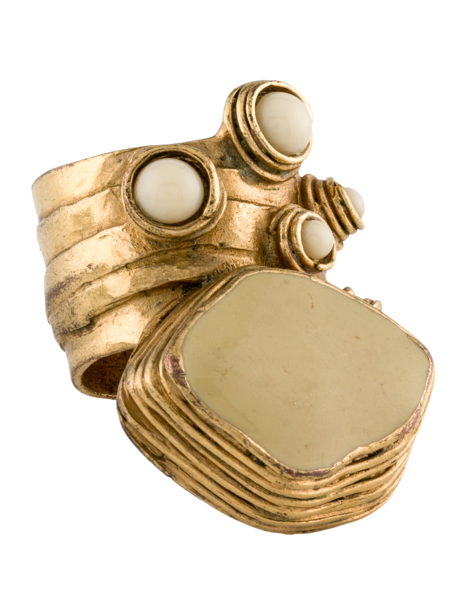 Yves Saint Laurent Resin & Enamel Arty Dot Ring