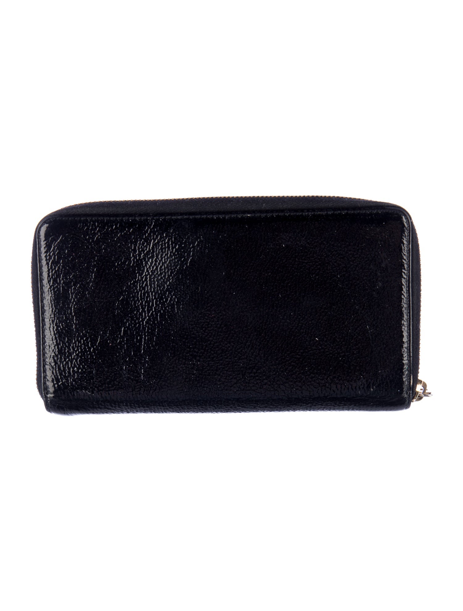 Yves Saint Laurent Belle De Jour Zip Around Wallet Patent Leather Continental Wallet