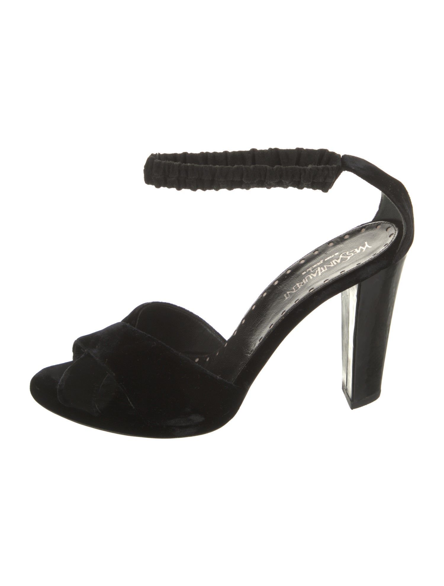 Yves Saint Laurent Rive Gauche Velvet Mules