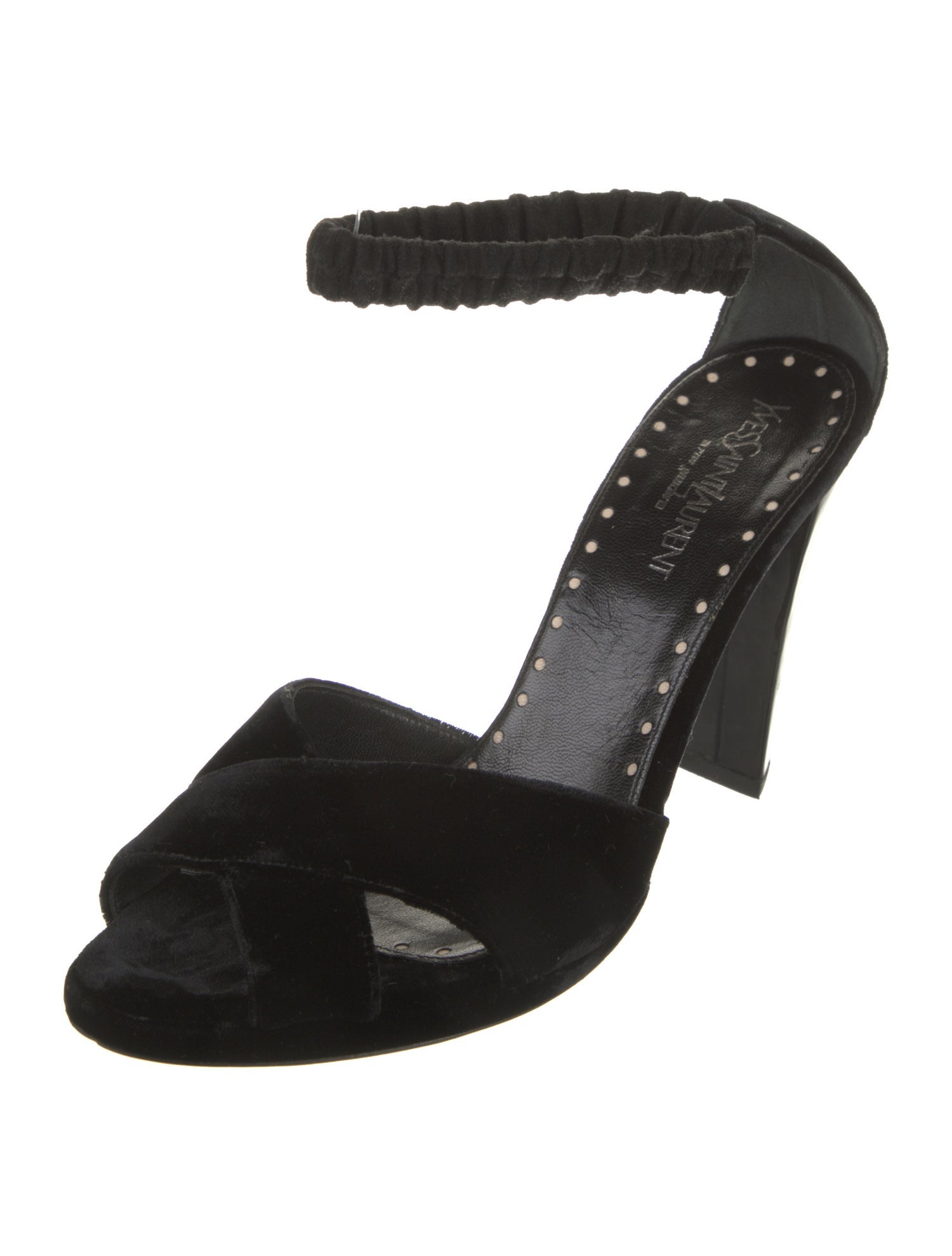 Yves Saint Laurent Rive Gauche Velvet Mules