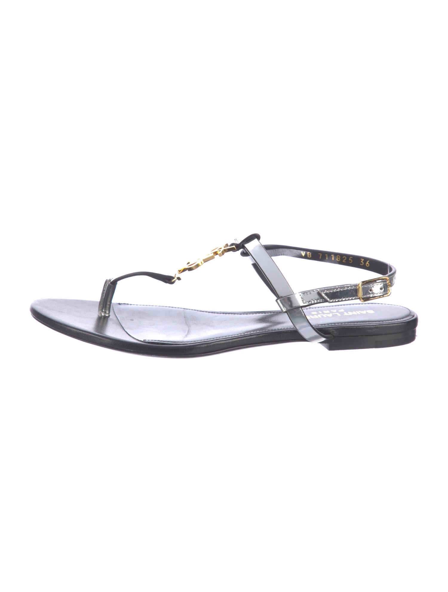 Yves Saint Laurent Leather T-Strap Sandals