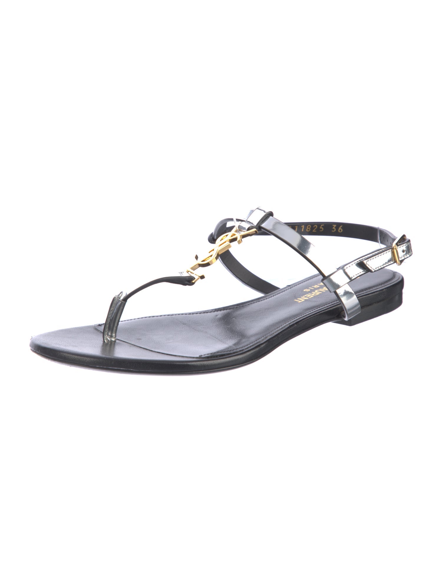 Yves Saint Laurent Leather T-Strap Sandals