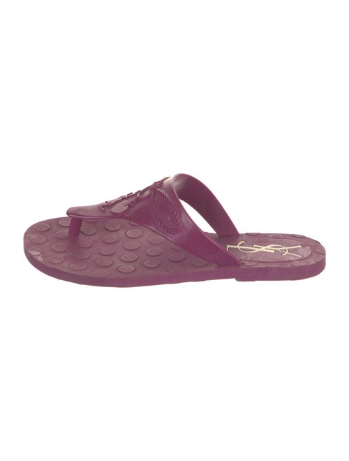 Yves Saint Laurent Rubber Chain-Link Accents Flip Flops