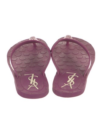 Yves Saint Laurent Rubber Chain-Link Accents Flip Flops