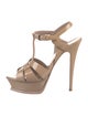 Saint Laurent Patent Leather T-Strap Sandals
