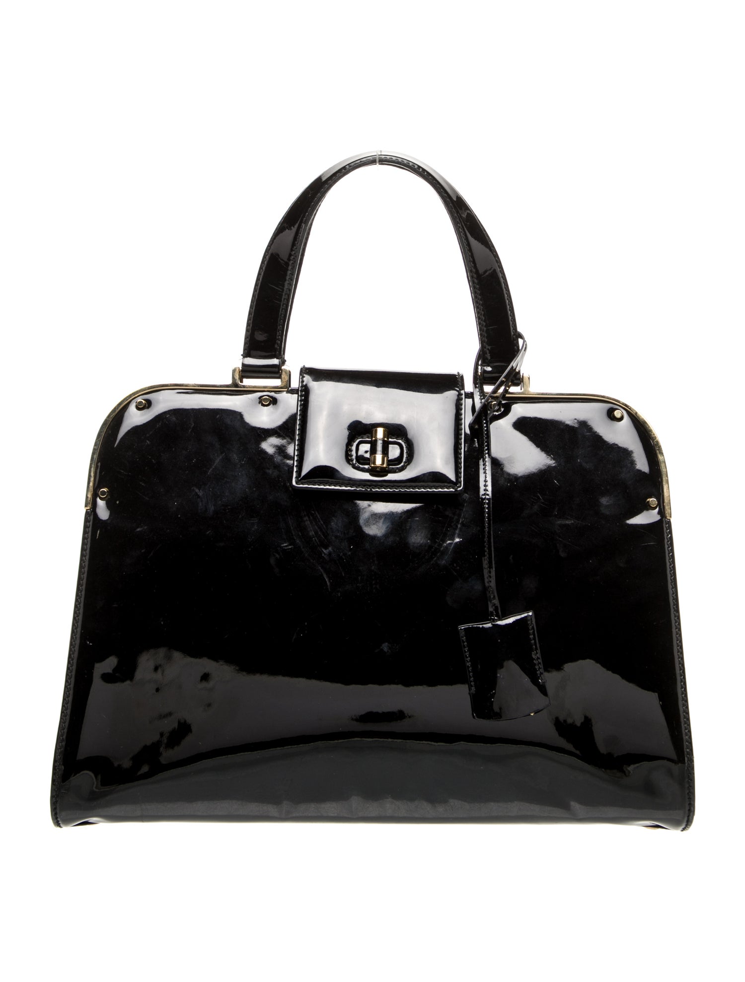 Yves Saint Laurent Patent Leather Top Handle Bag Vintage