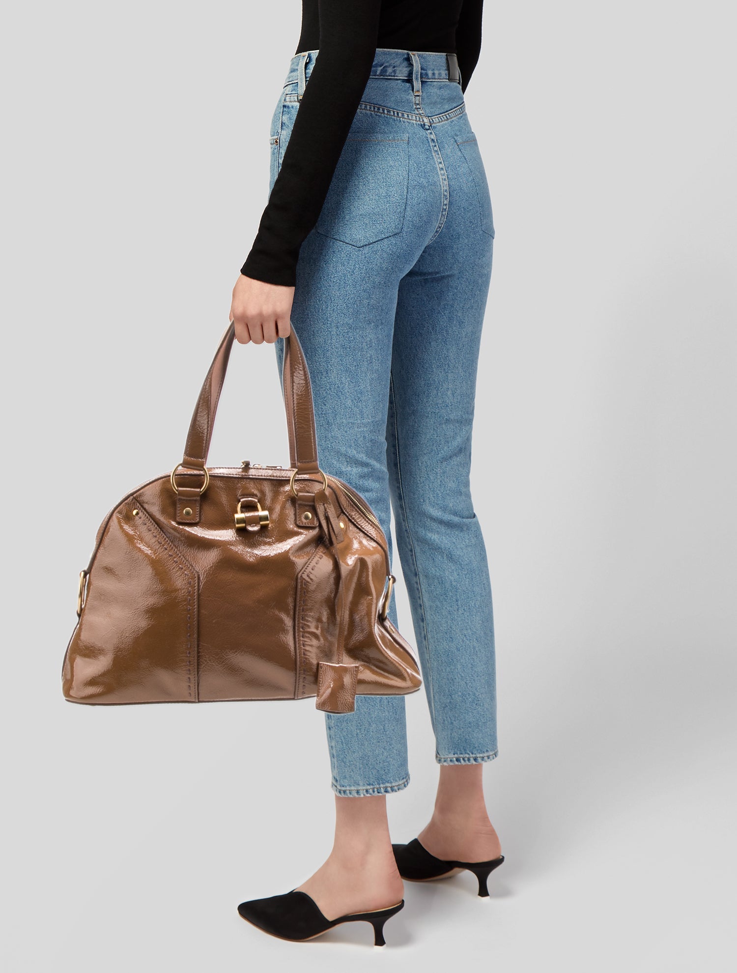 Yves Saint Laurent Patent Leather Top Handle Bag