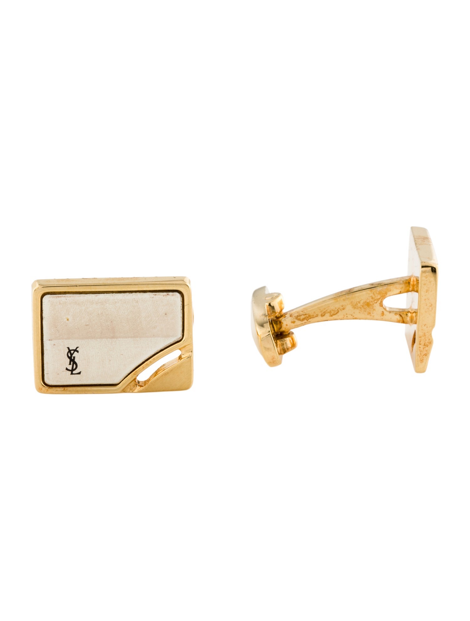 Yves Saint Laurent Logo Two-Tone Cufflinks