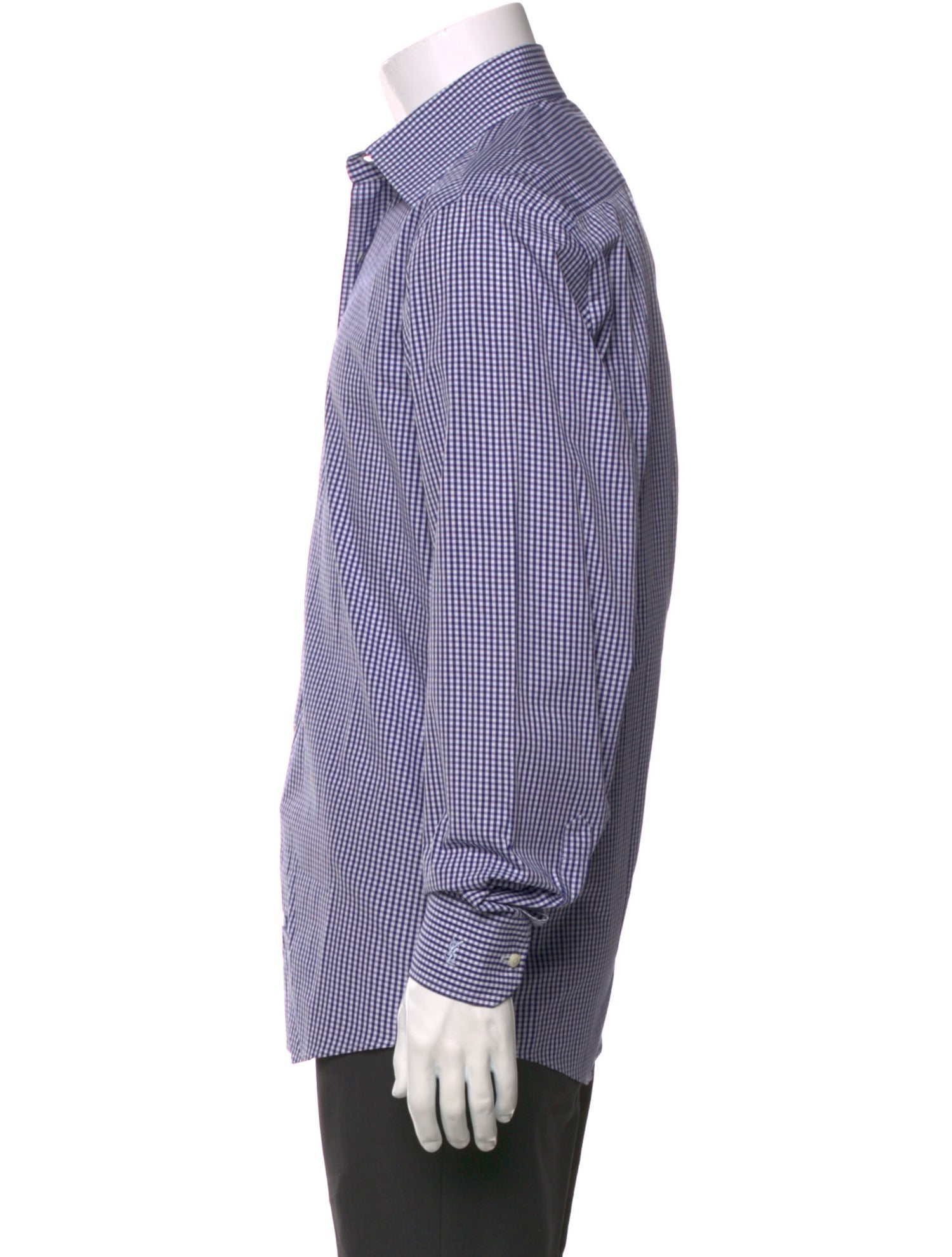 Yves Saint Laurent Plaid Print Long Sleeve Shirt