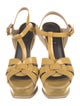 Saint Laurent Patent Leather T-Strap Sandals
