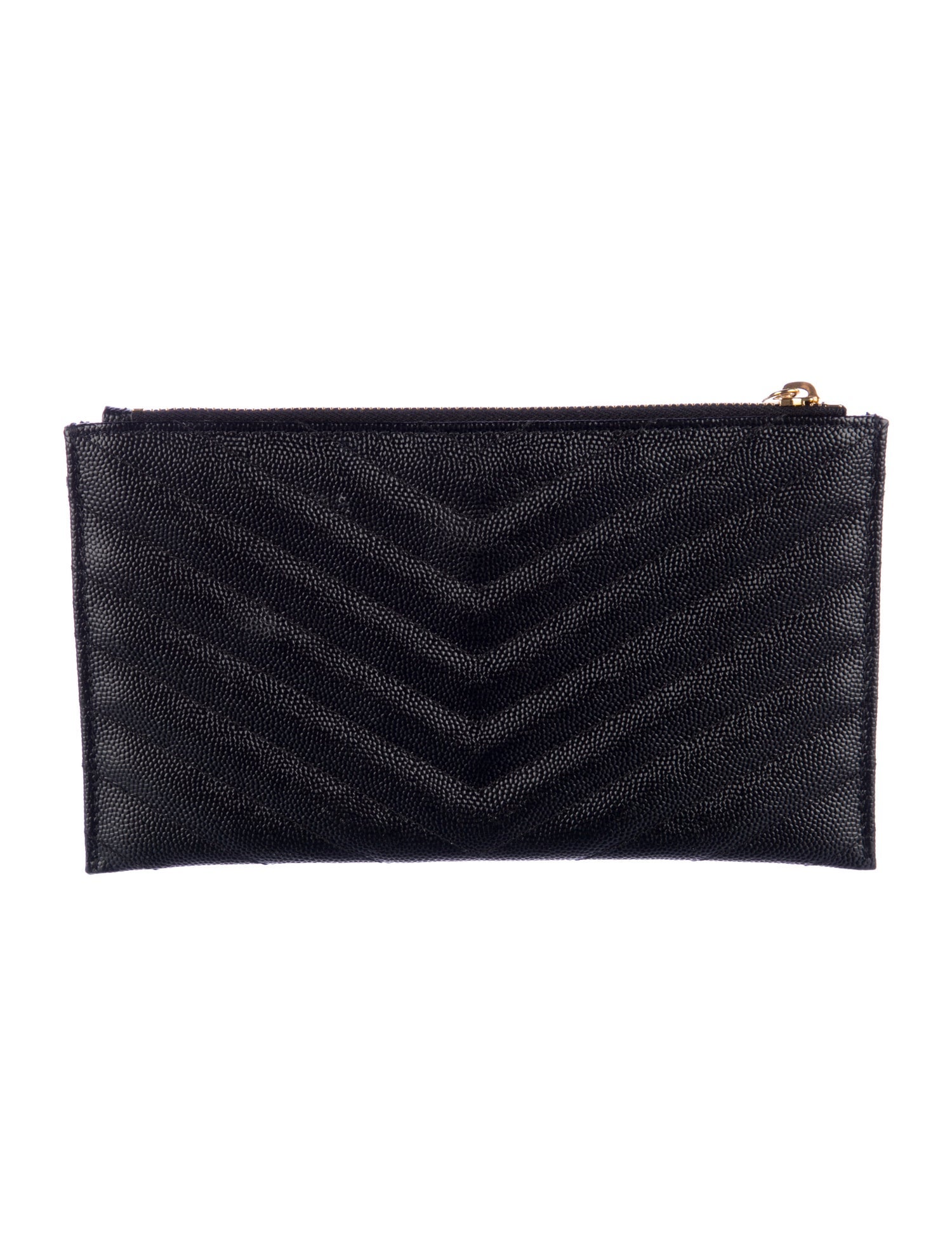 Yves Saint Laurent Quilted Pattern Leather Pouch