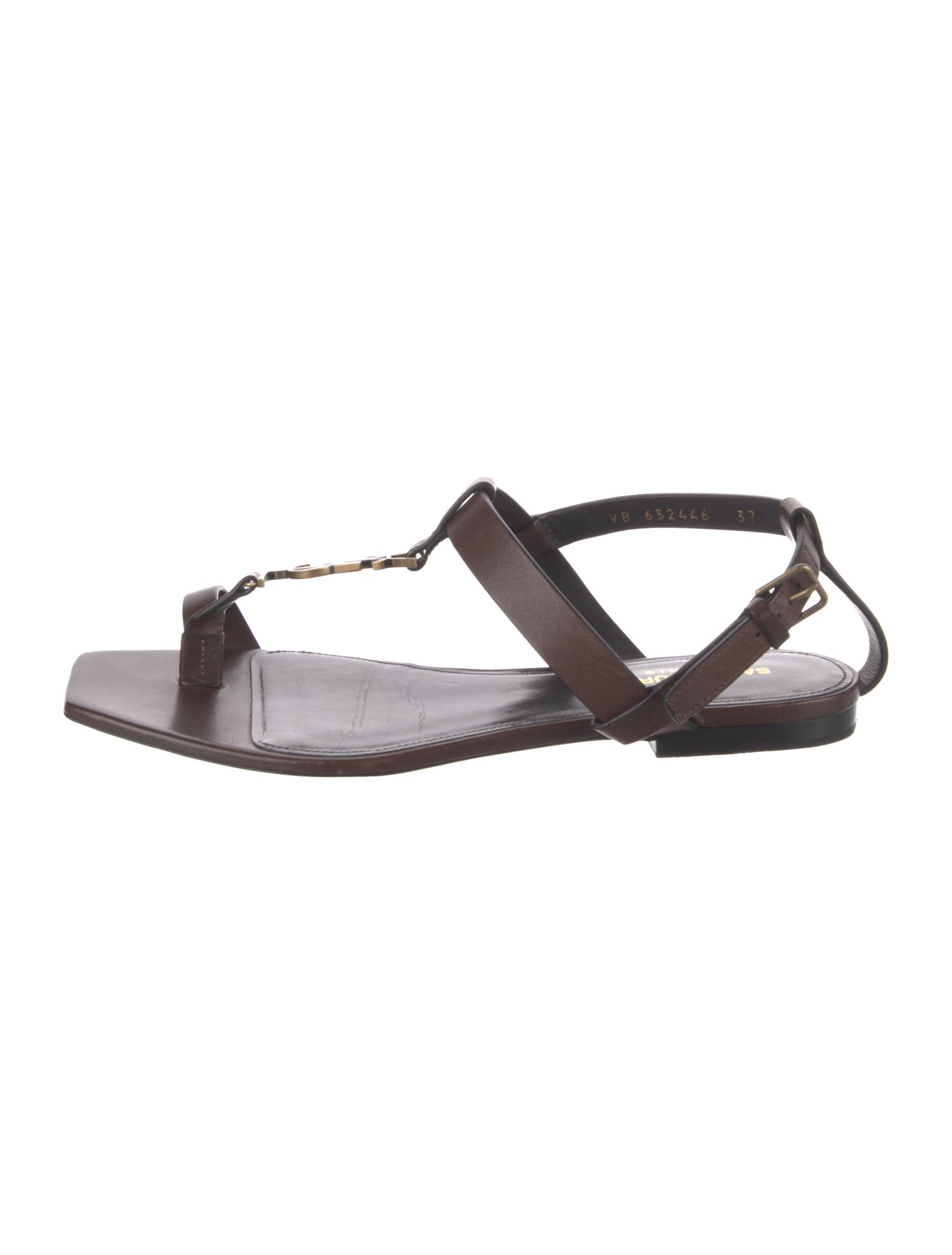 Yves Saint Laurent Leather T-Strap Sandals
