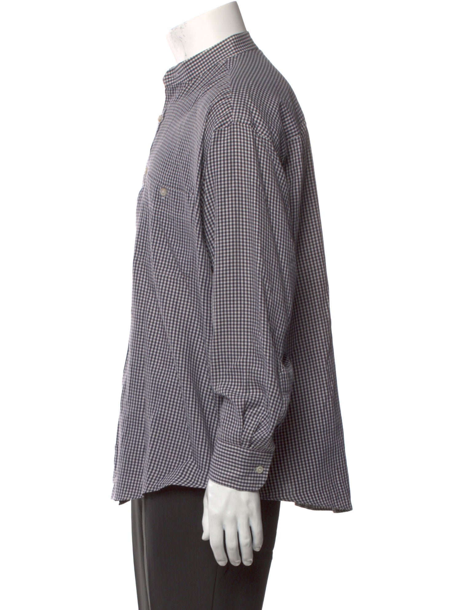 Yves Saint Laurent Plaid Print Long Sleeve Shirt