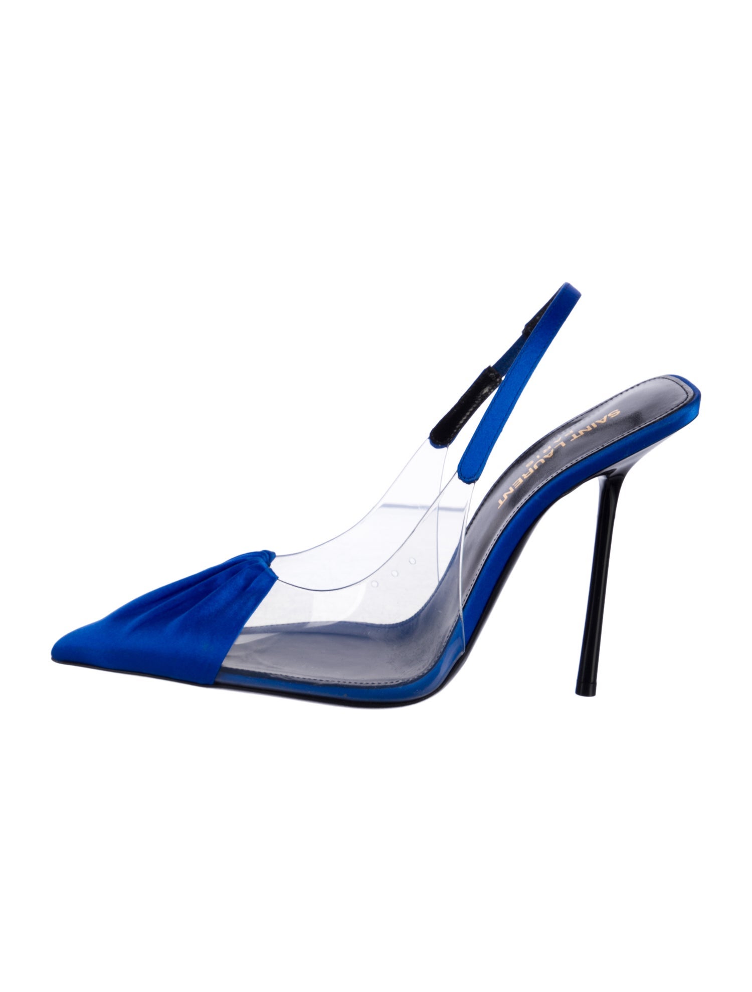 Yves Saint Laurent Satin Pleated Accents Slingback Pumps