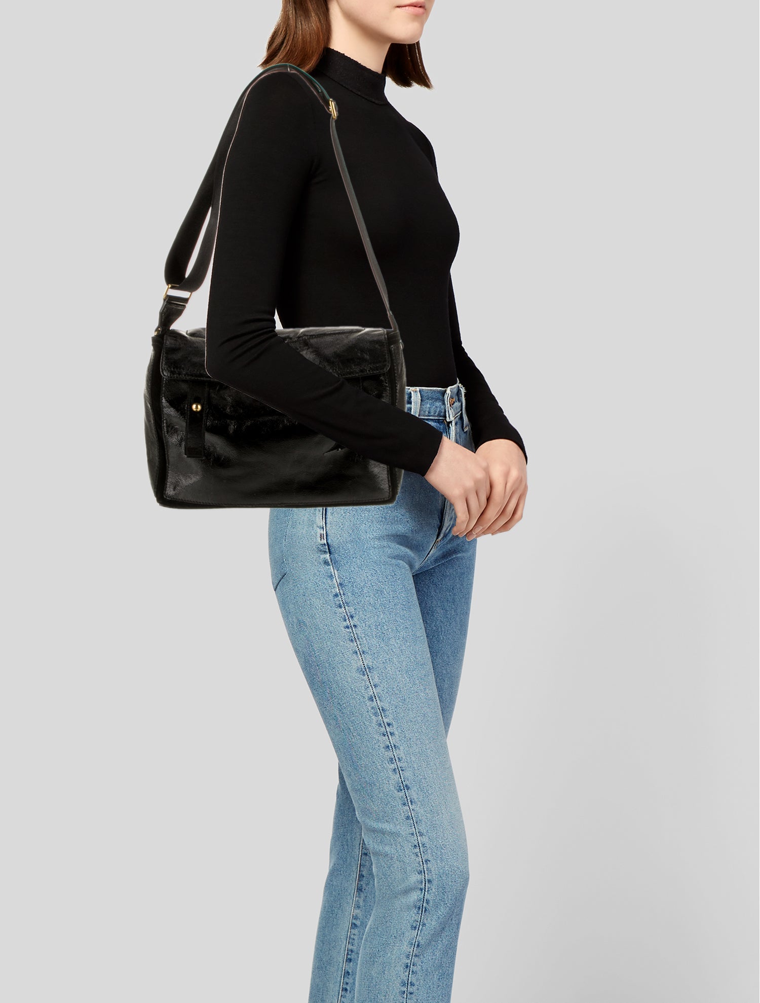 Yves Saint Laurent Patent Leather Top Handle Bag