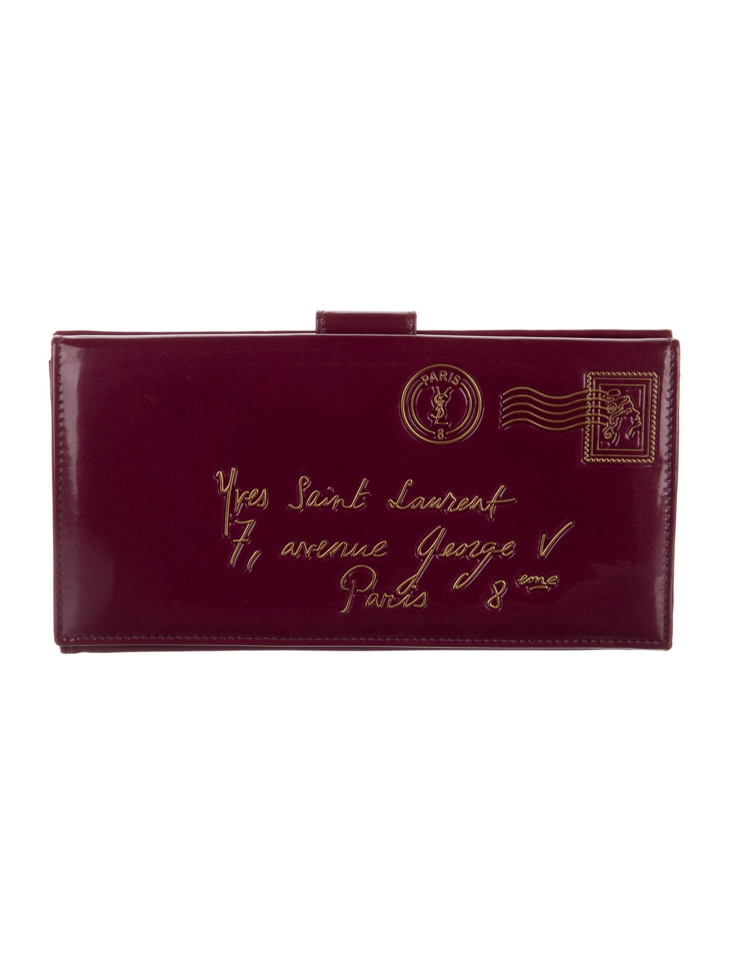 Yves Saint Laurent Patent Leather Printed Continental Wallet