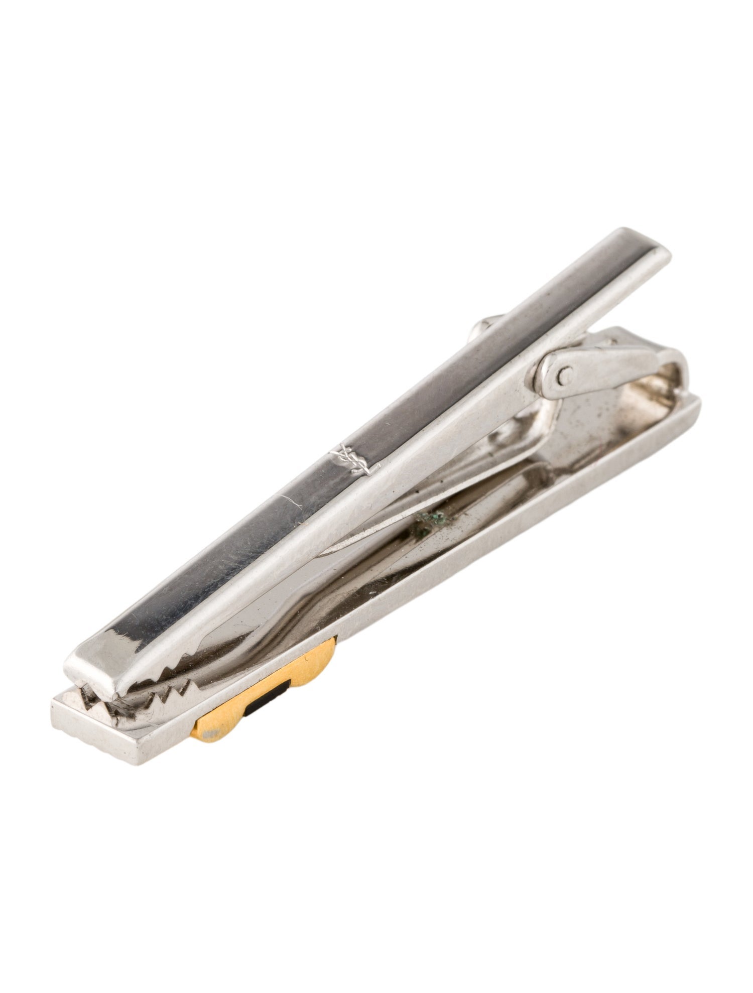 Yves Saint Laurent Vintage Resin Two-Tone Tie Clip