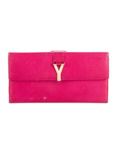 Yves Saint Laurent Signature Logo Leather Wallet