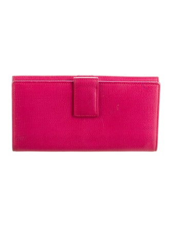 Yves Saint Laurent Signature Logo Leather Wallet