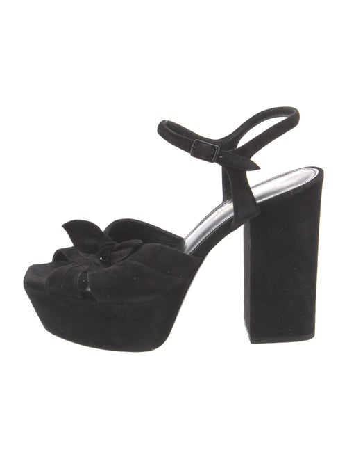 Yves Saint Laurent Suede Bow Accents Slingback Sandals