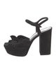 Yves Saint Laurent Suede Bow Accents Slingback Sandals