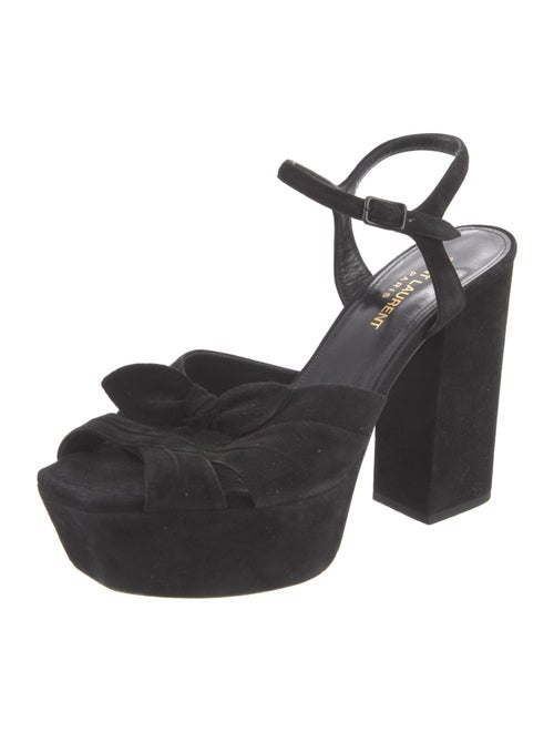 Yves Saint Laurent Suede Bow Accents Slingback Sandals