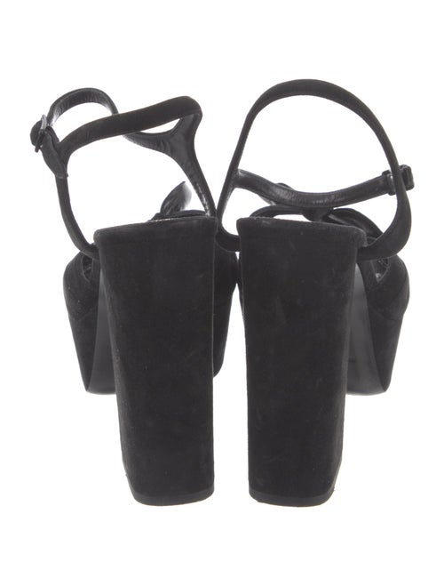 Yves Saint Laurent Suede Bow Accents Slingback Sandals