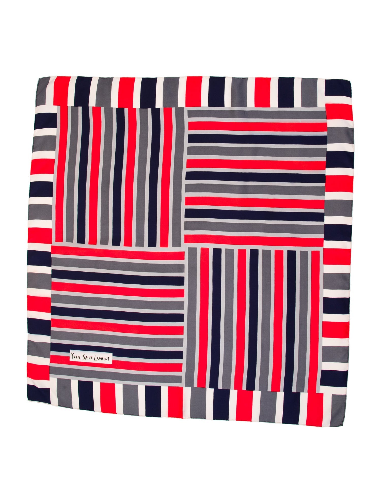 Yves Saint Laurent Silk Striped Scarf