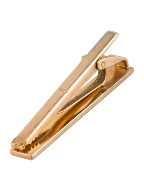 Yves Saint Laurent Enamel Logo Tie Clip