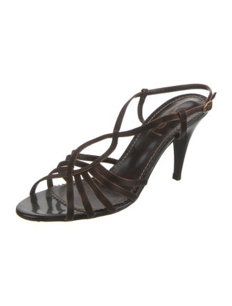 Yves Saint Laurent Patent Leather Slingback Sandals